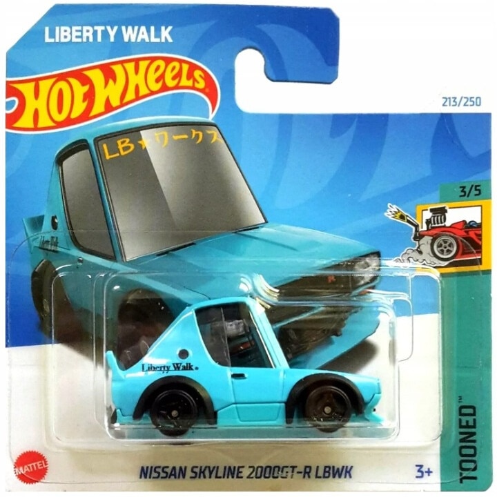 Masinuta metalica Hot Wheels, Nissan Skyline 2000GT-R LBWK, Colectia Tooned, Editia 2024, 1:64, albastru