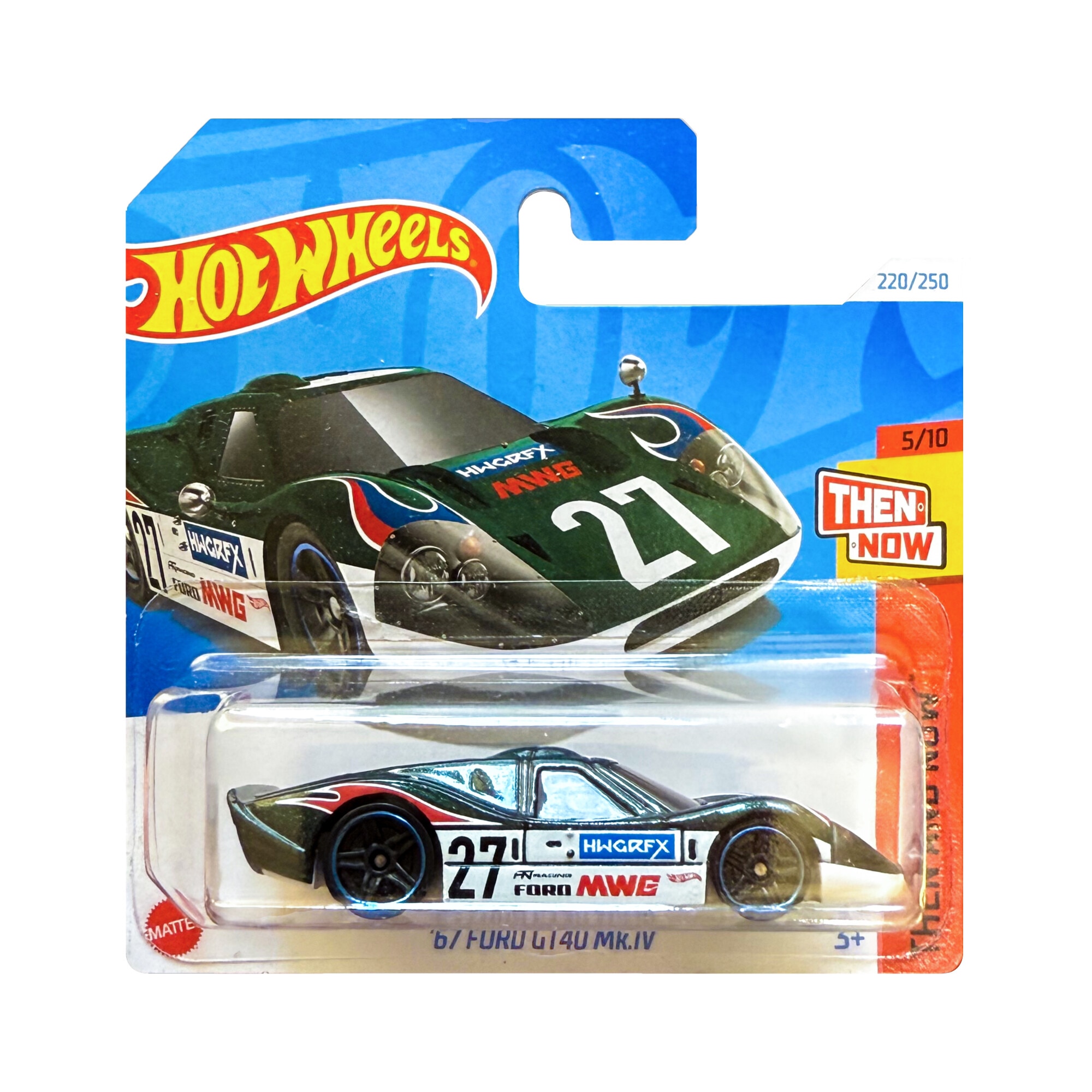 Masinuta Metalica Hot Wheels, '67 Ford GT40 MK.IV, 1:64, Verde
