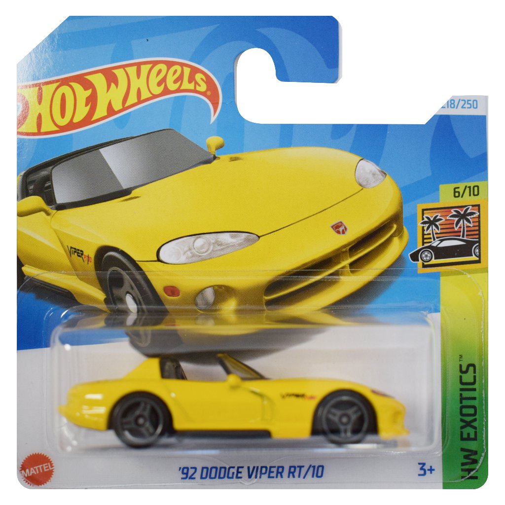 Masinuta Metalica Hot Wheels, '92 Dodge Viper RT/10, Galben, 1:64