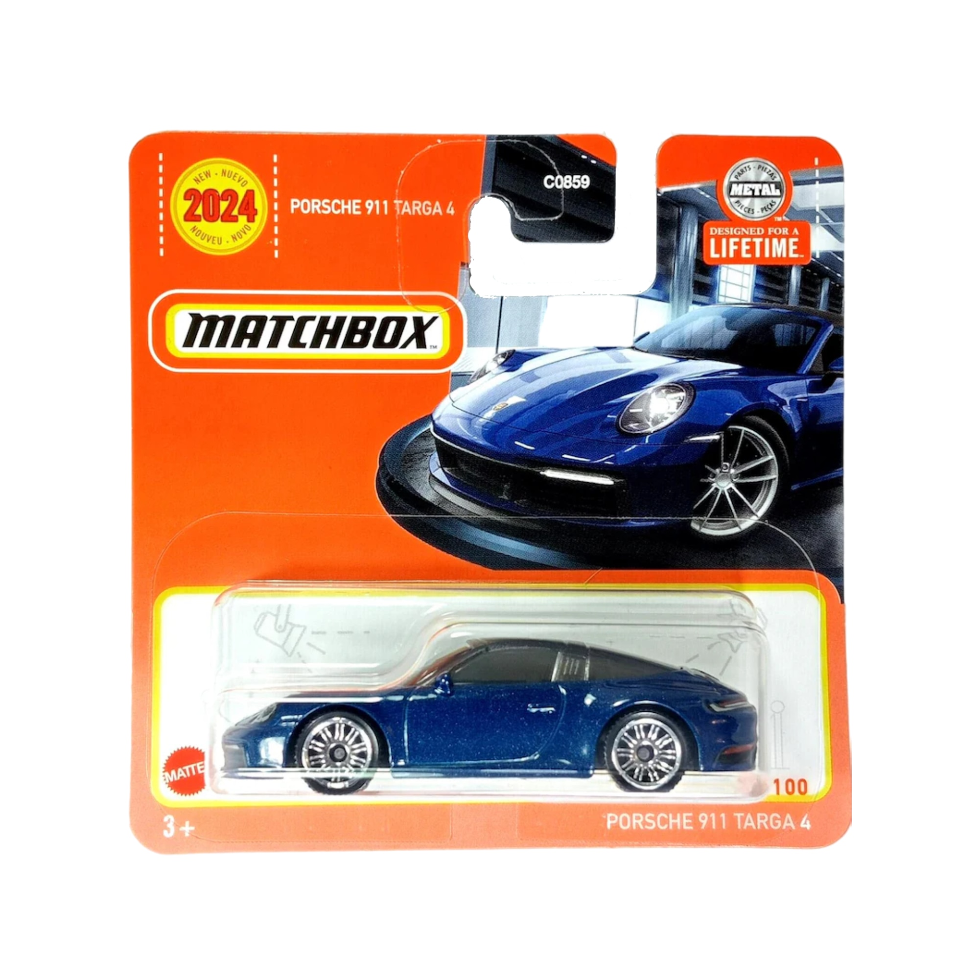 Masinuta Matchbox Porsche 911 Targa 4, albastru, 1:64