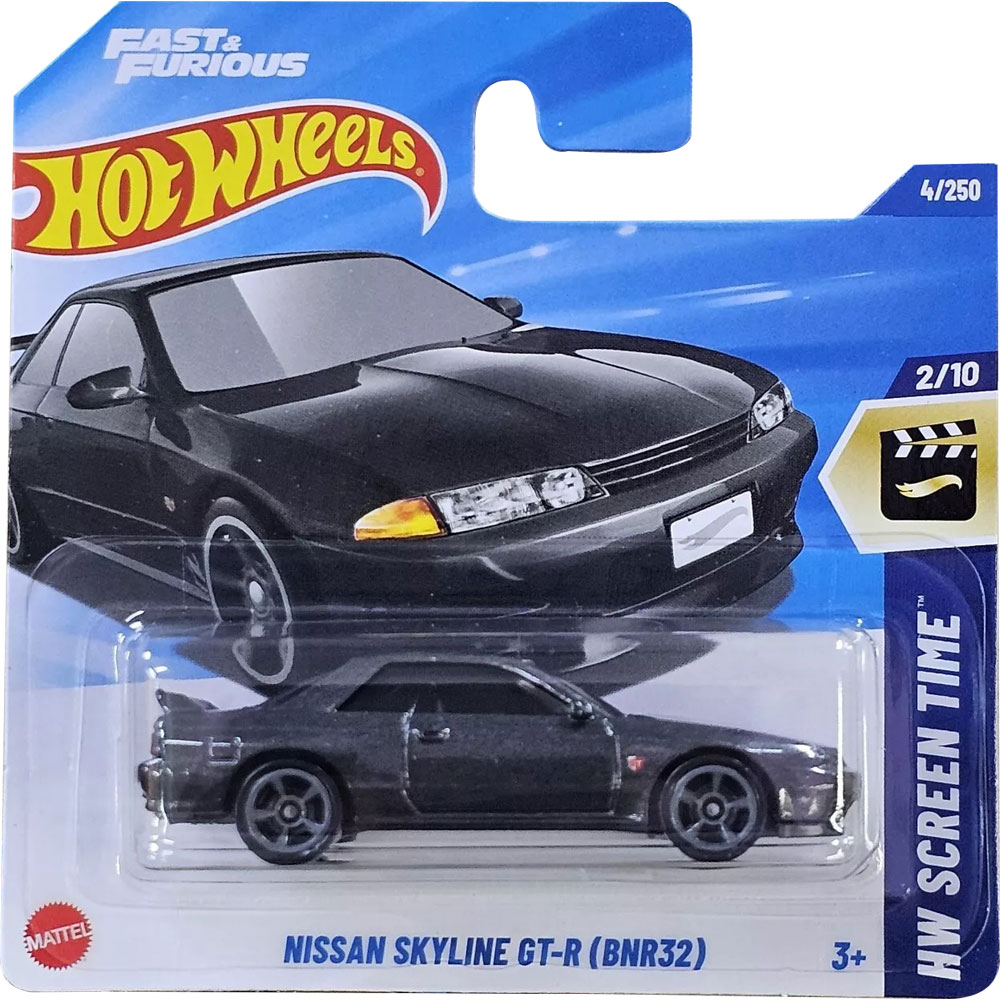 Masinuta Metalica Hot Wheels 2025 Nissan Skyline GT-R (BNR32), JFN59, 1:64 Negru