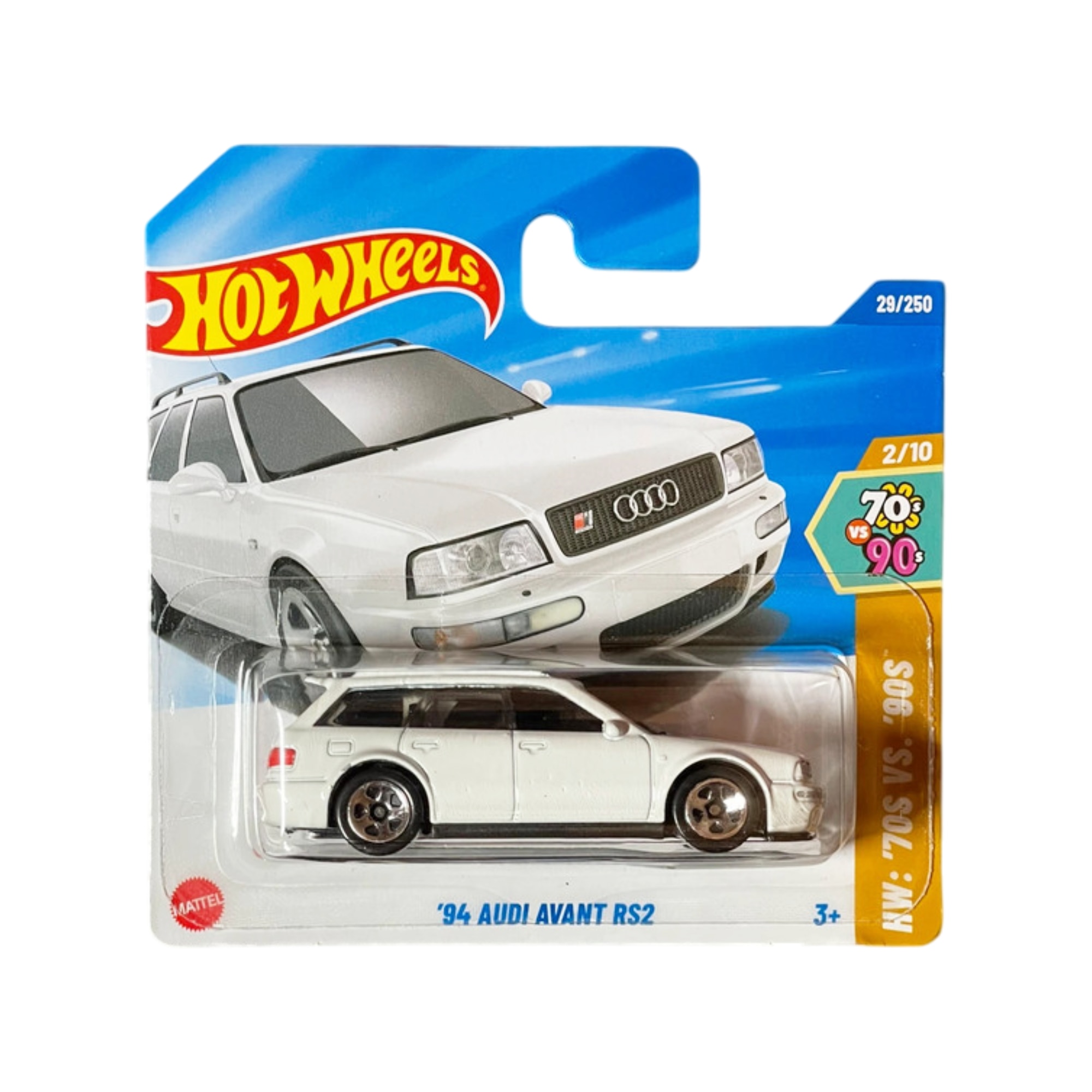 Masinuta Hot Wheels Audi Avant RS2 '94, alb, 1:64 - model 2025