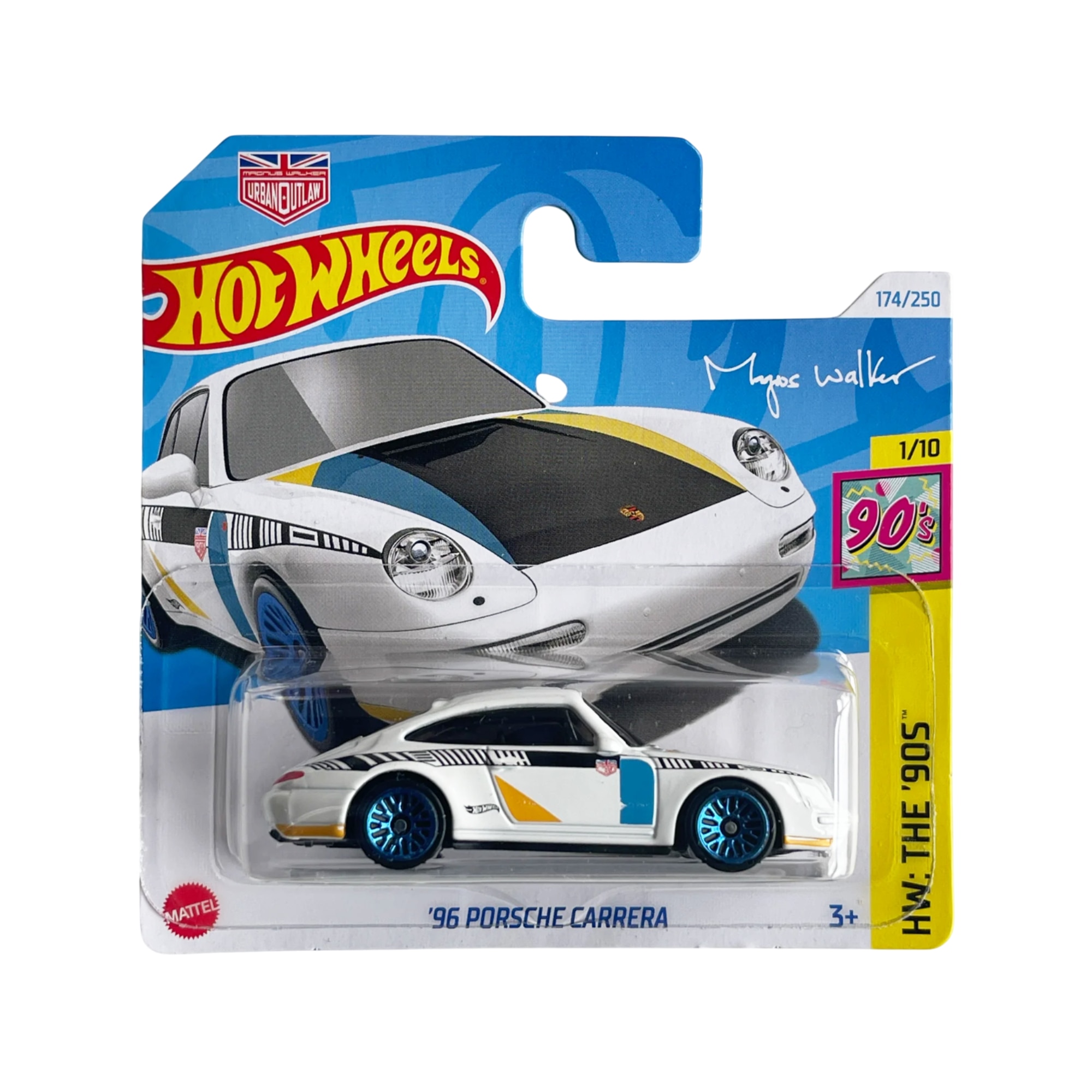 Masinuta Hot Wheels '96 Porsche Carrera, alb, 1:64