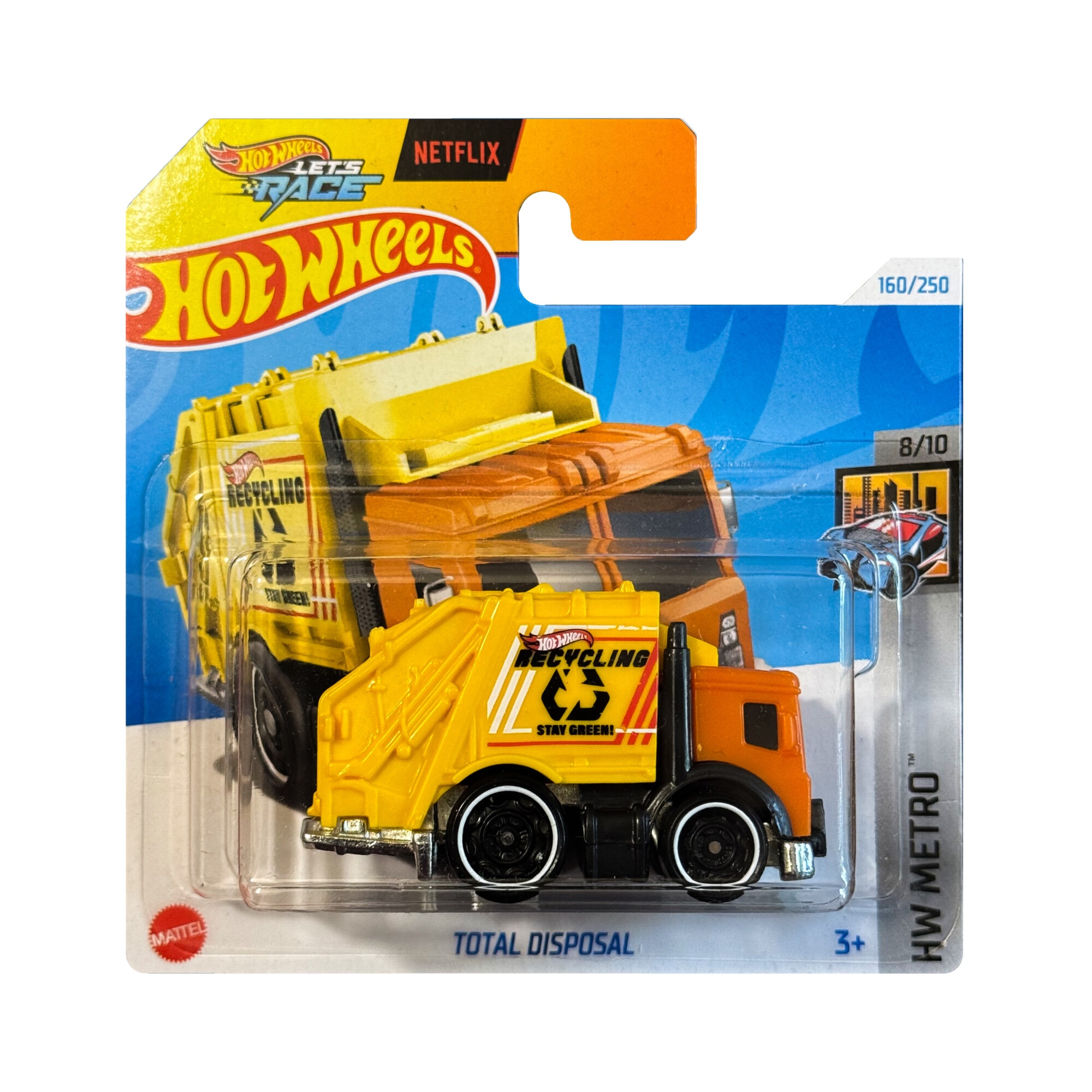 Masinuta Metalica Hot Wheels, Total Disposal, HW Metro, 1:64, Galben