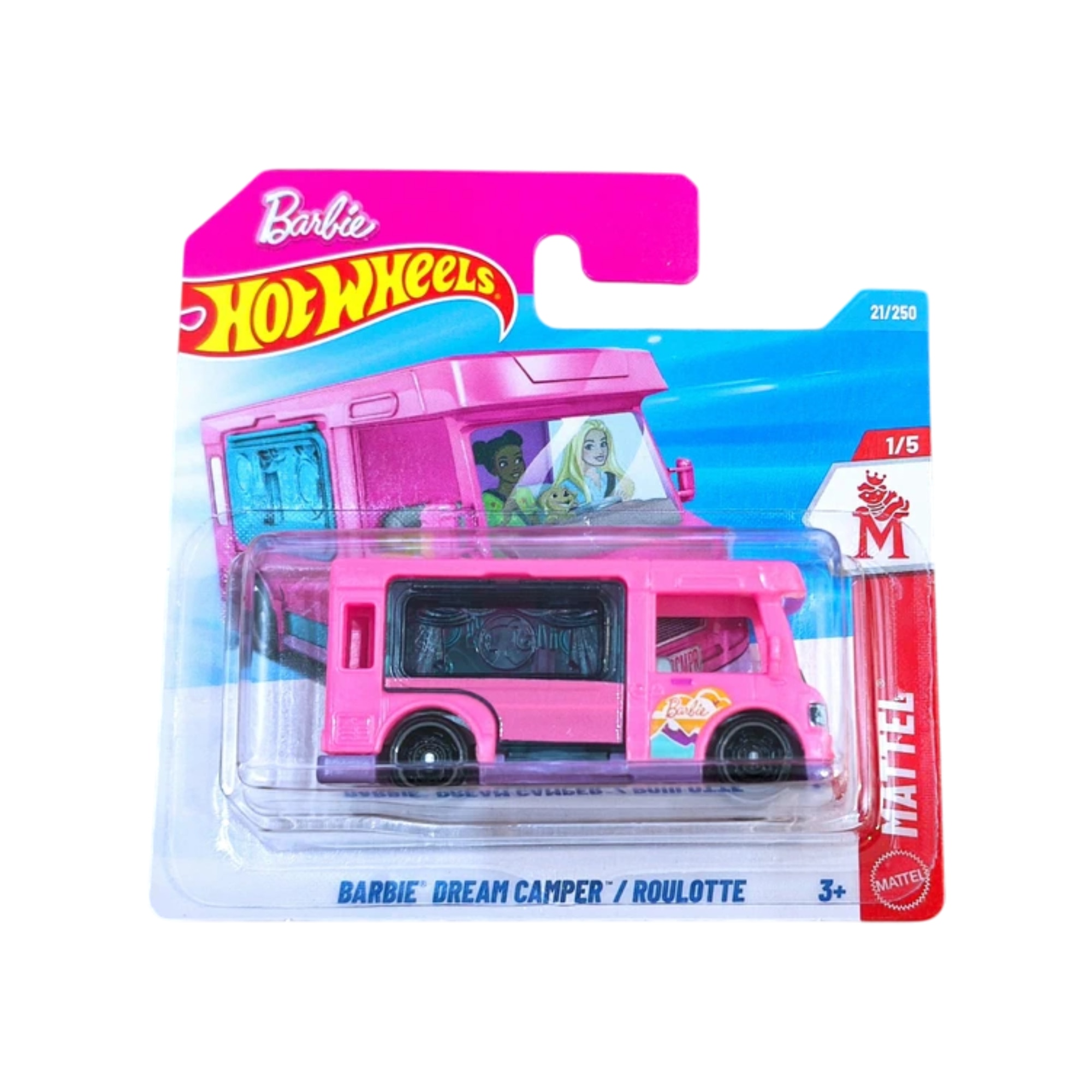 Masinuta Hot Wheels Barbie Dream Camper, roz, scara 1:64 - model 2026
