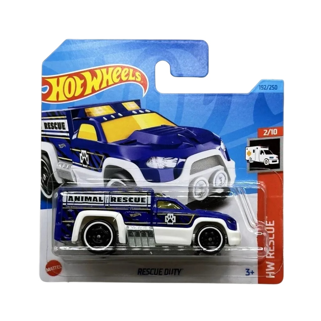 Masinuta Hot Wheels Rescue Duty, Colectia HW Rescue 2023, Albastru, 1:64