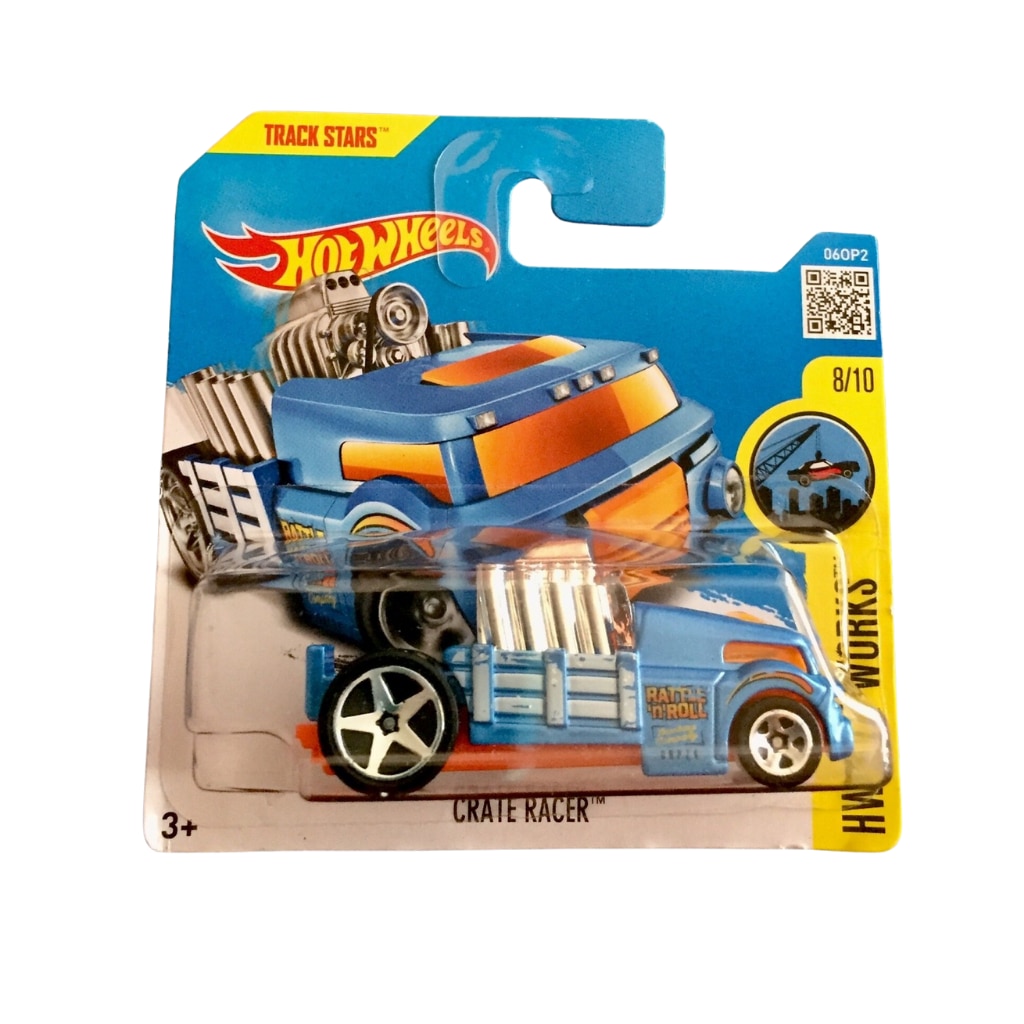 Masinuta Hot Wheels Crate Racer, HW City Works 2016, Albastru, 1:64