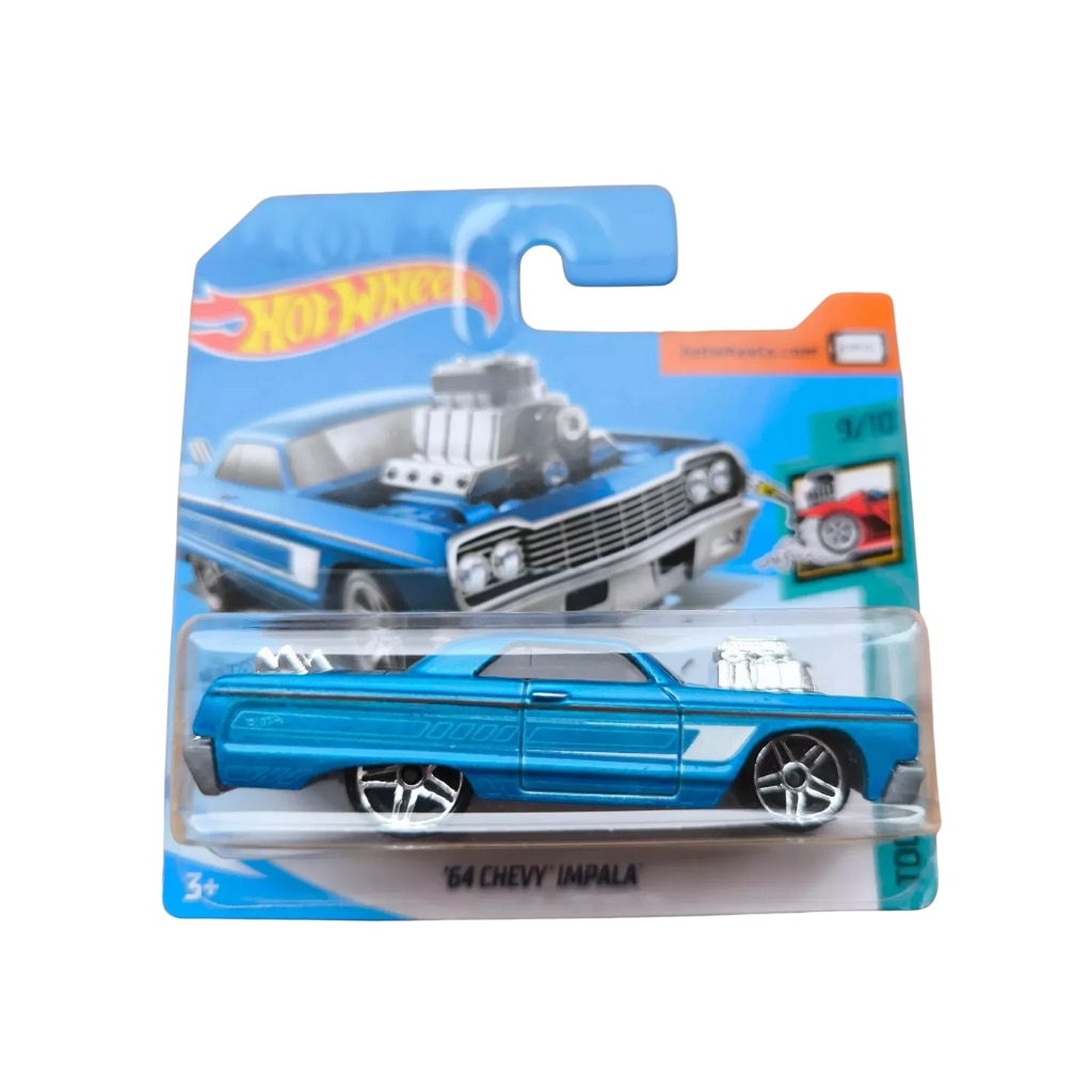 Masinuta Hot Wheels, 64 Chevy Impala, Tooned 2020, Albastru, 1:64