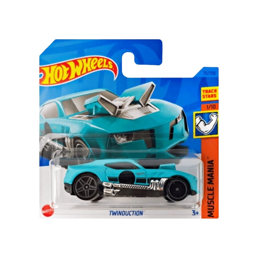 Masinuta Hot Wheels Twinduction, Muscle Mania 2023, Turcoaz, 1:64