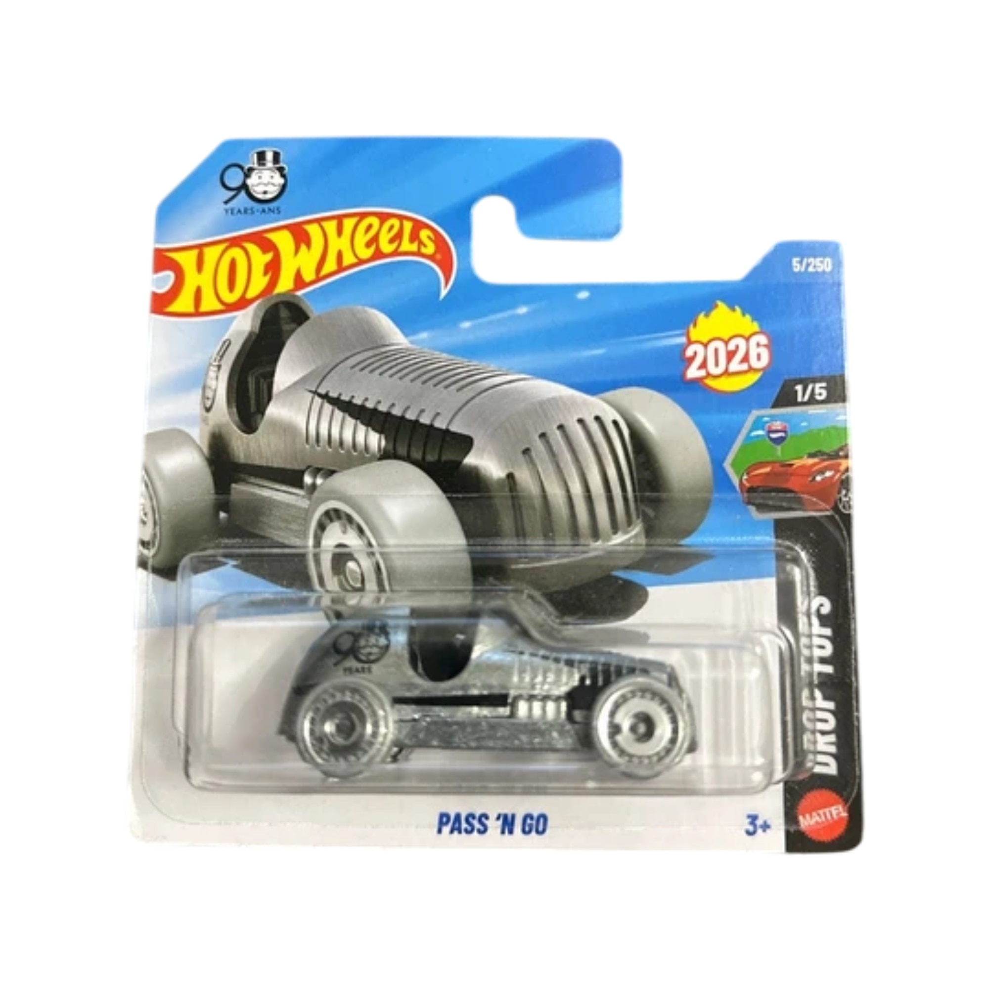 Masinuta Hot Wheels, Pass 'N Go, metal, Editie 90 ani Monopoly