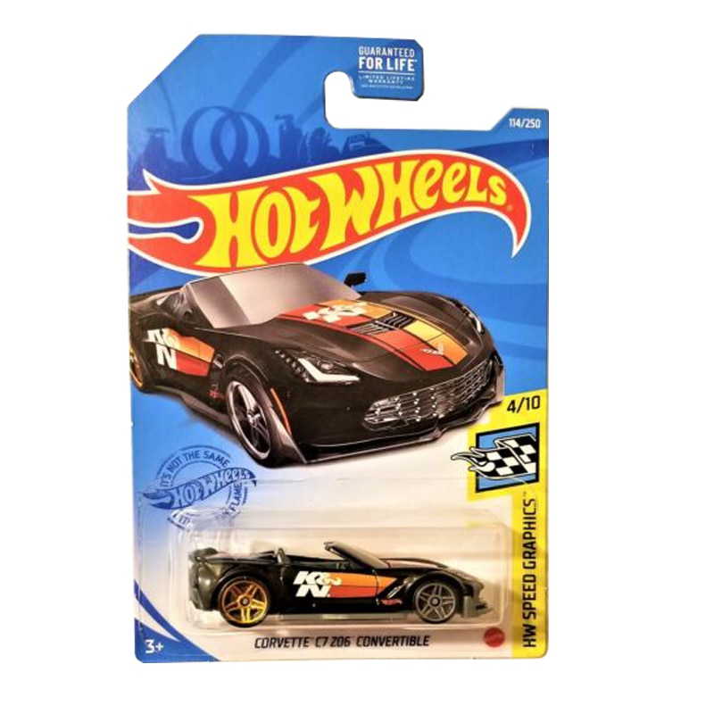 Masinuta Metalica Hot Wheels, Corvette C7 Z06 Convertible, 1:64, Negru