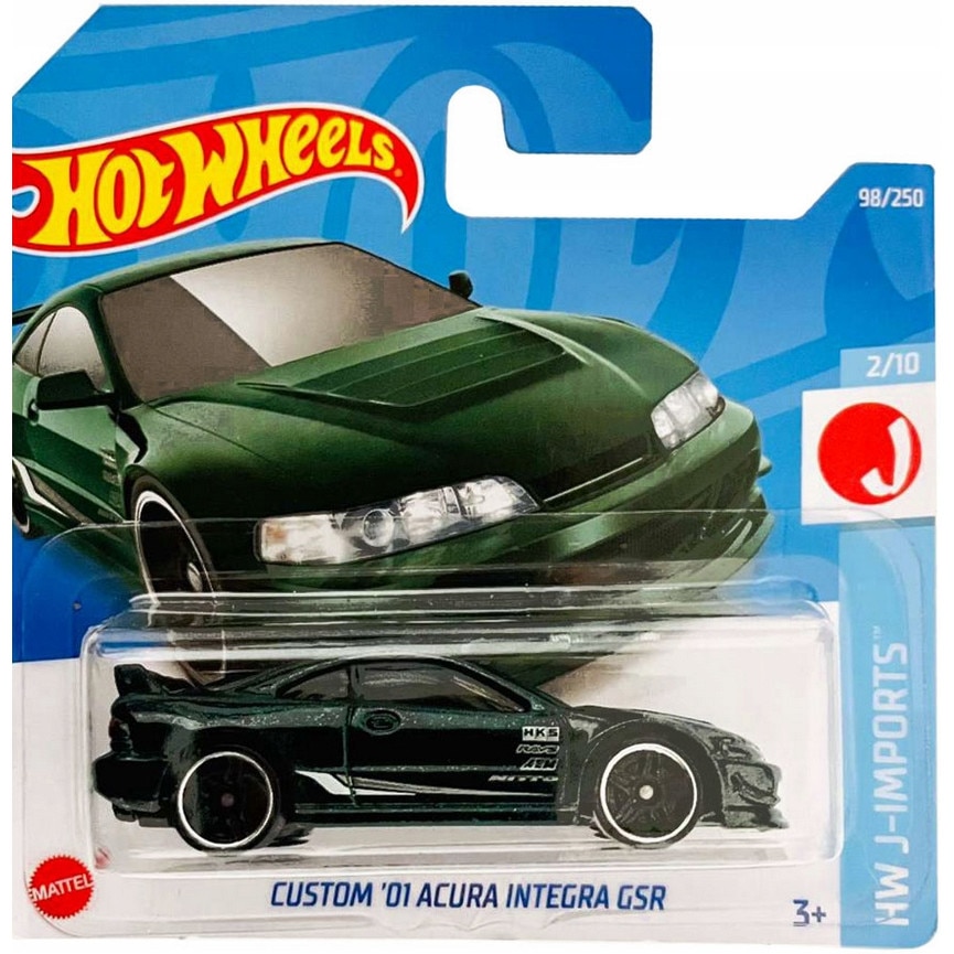 Masinuta Metalica Hot Wheels, 2001 Acura Integra GSR Custom, Verde, 1:64