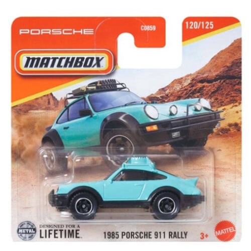 Masinuta Matchbox Porsche 911 Rally 1985, Turquoise, 1:64