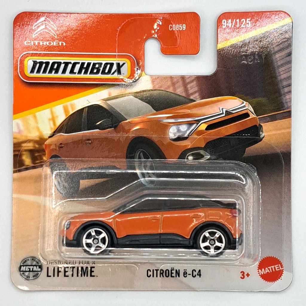 Masinuta metalica Matchbox, Citroen e-C4, Portocaliu, 1:64