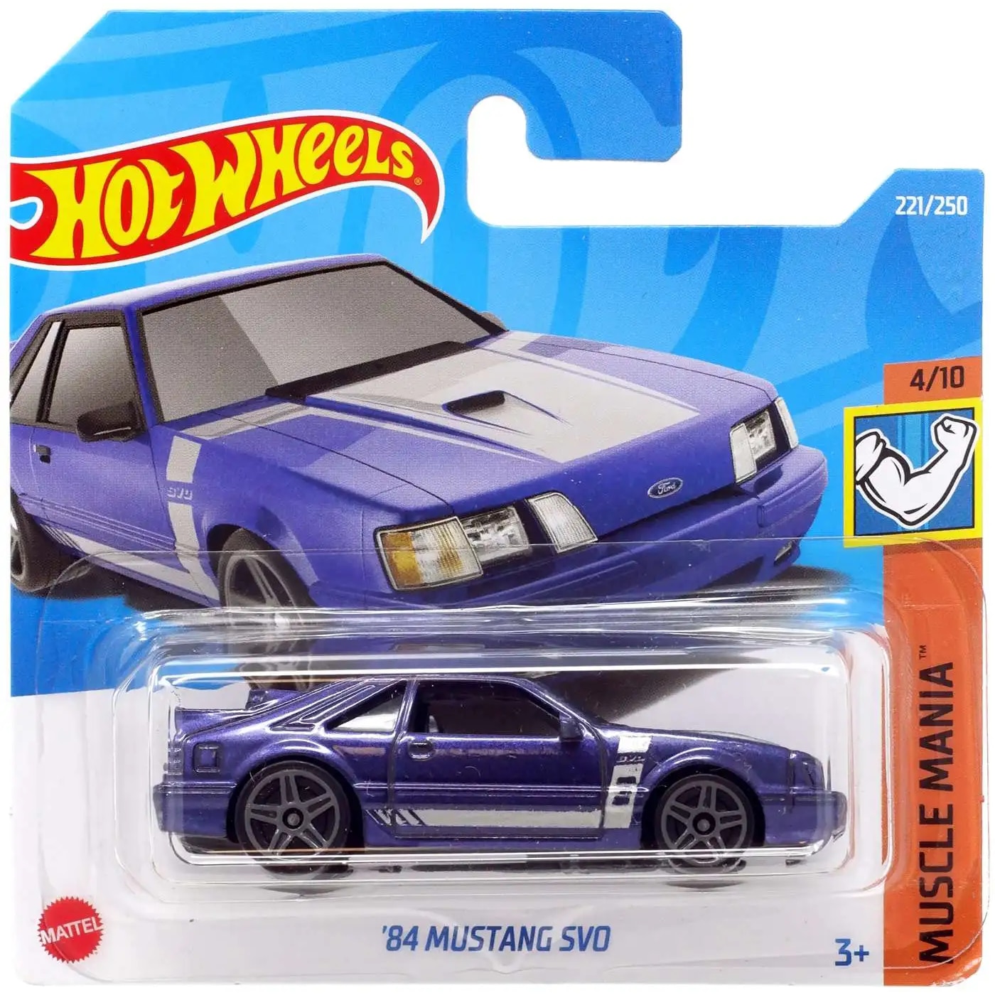 Masinuta Metalica Hot Wheels, '84 Mustang SVO, Albastru, 1:64