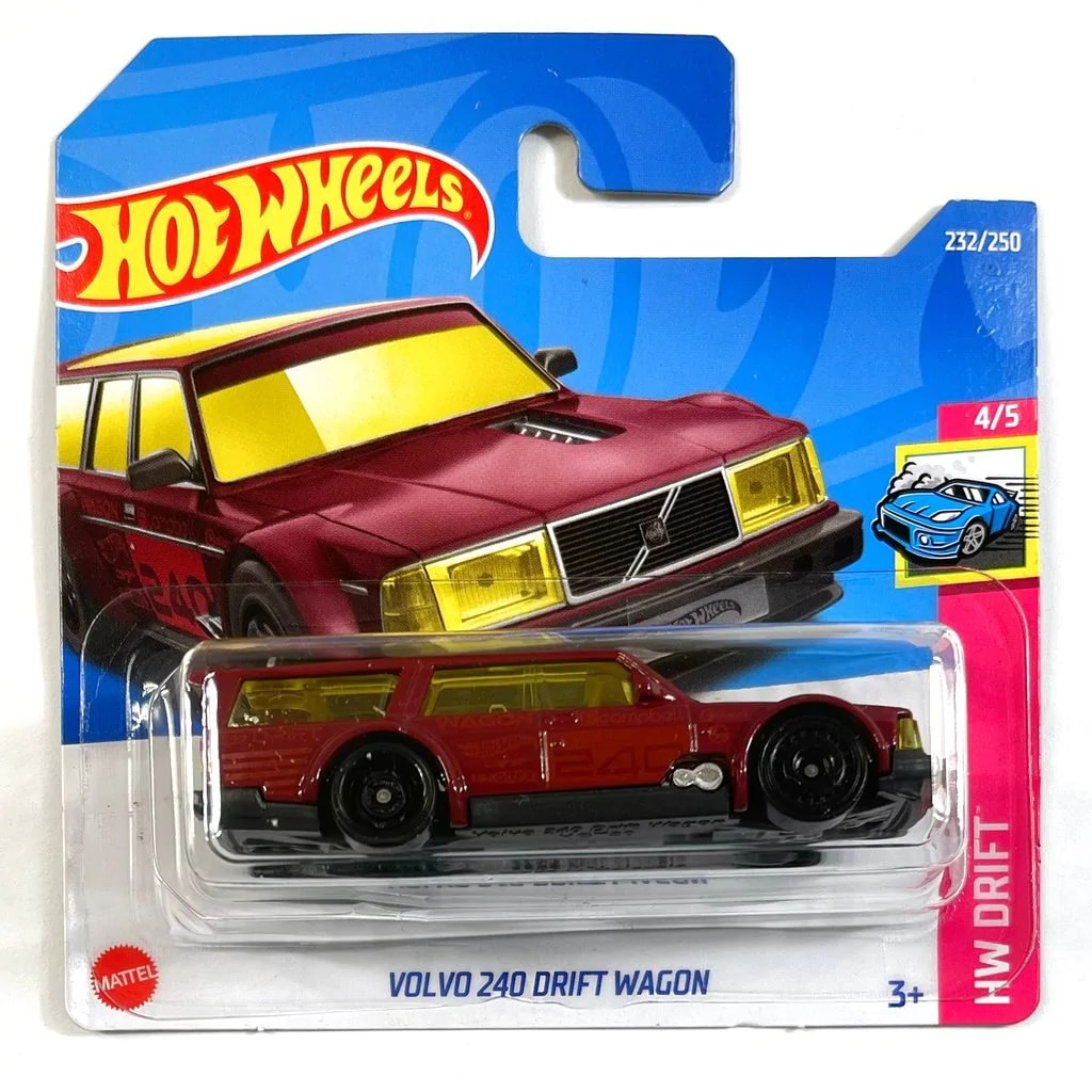 Masinuta Metalica Hot Wheels, Volvo 240 Drift Wagon, Visiniu, 1:64
