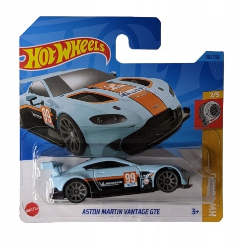 Masinuta Metalica Hot Wheels, Aston Martin Vantage GTE, Gulf Edition, 1:64