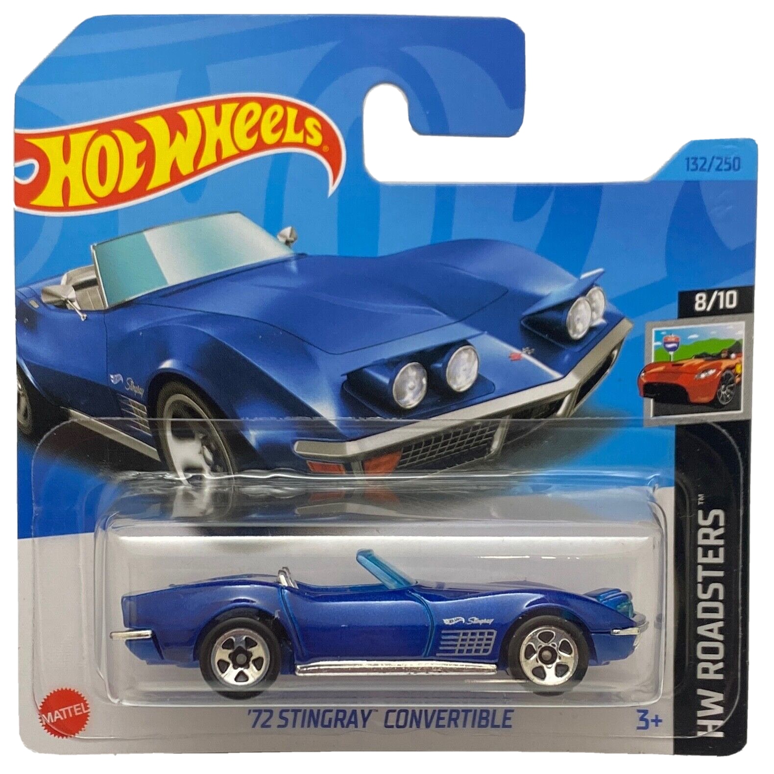 Masinuta metalica Hot Wheels, '72 Stingray Convertible, Albastru, 1:64