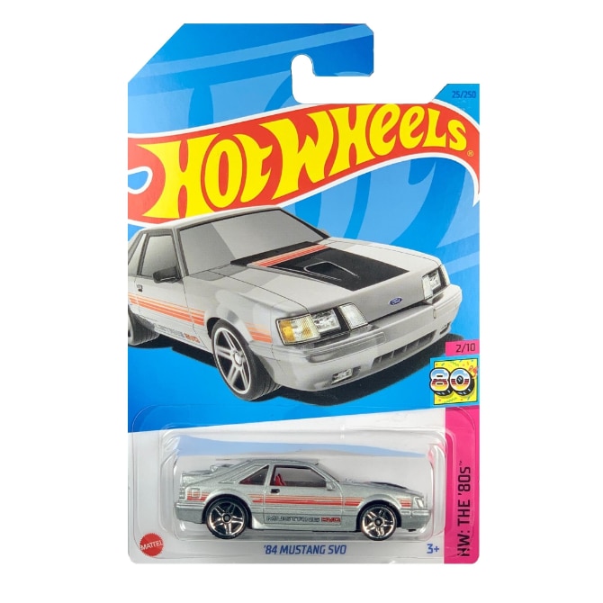 Masinuta metalica Hot Wheels, ‘84 Mustang SVO, Gri, 1:64