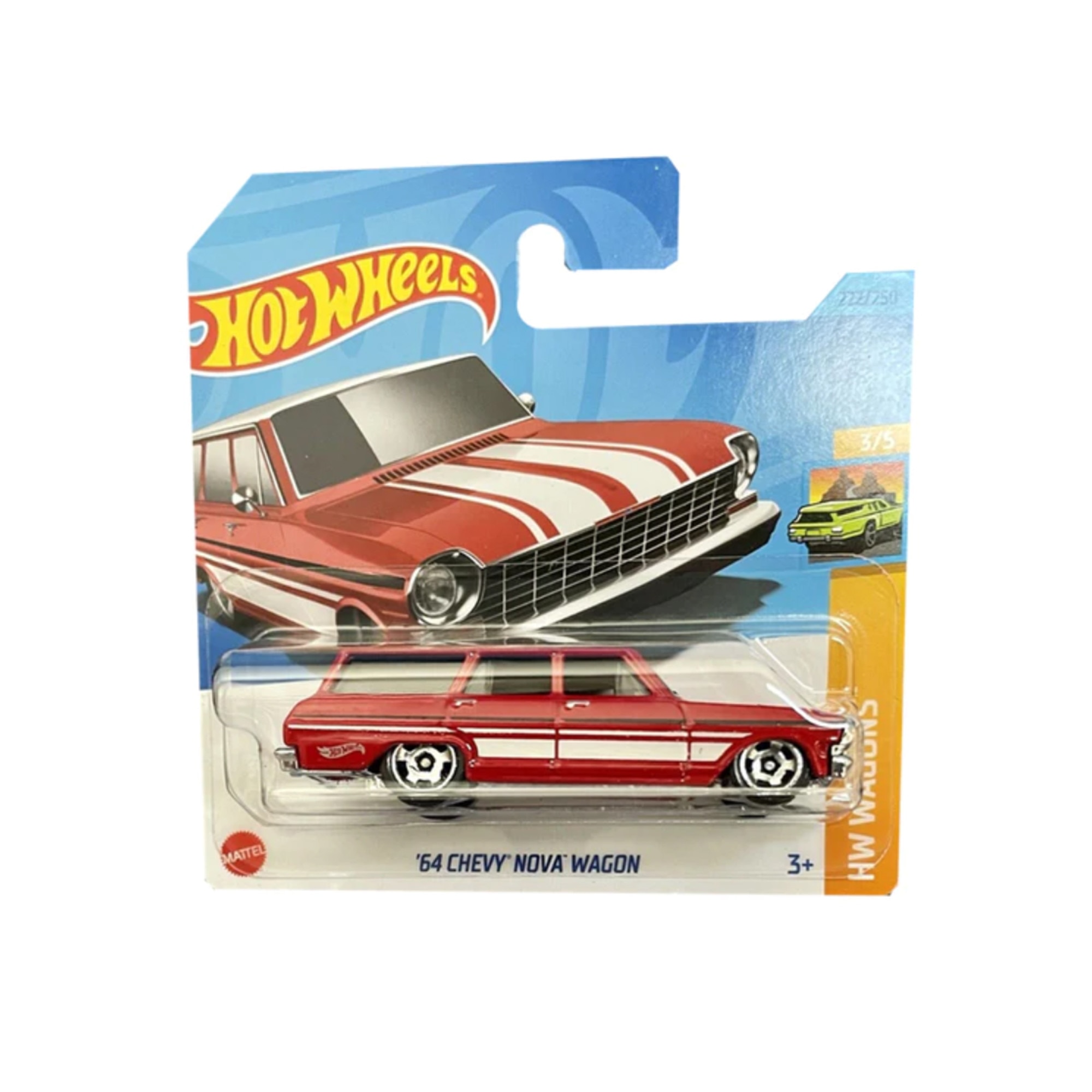 Masinuta Metalica Hot Wheels Chevy Nova Wagon, Colectia 2023, Rosu, 1:64