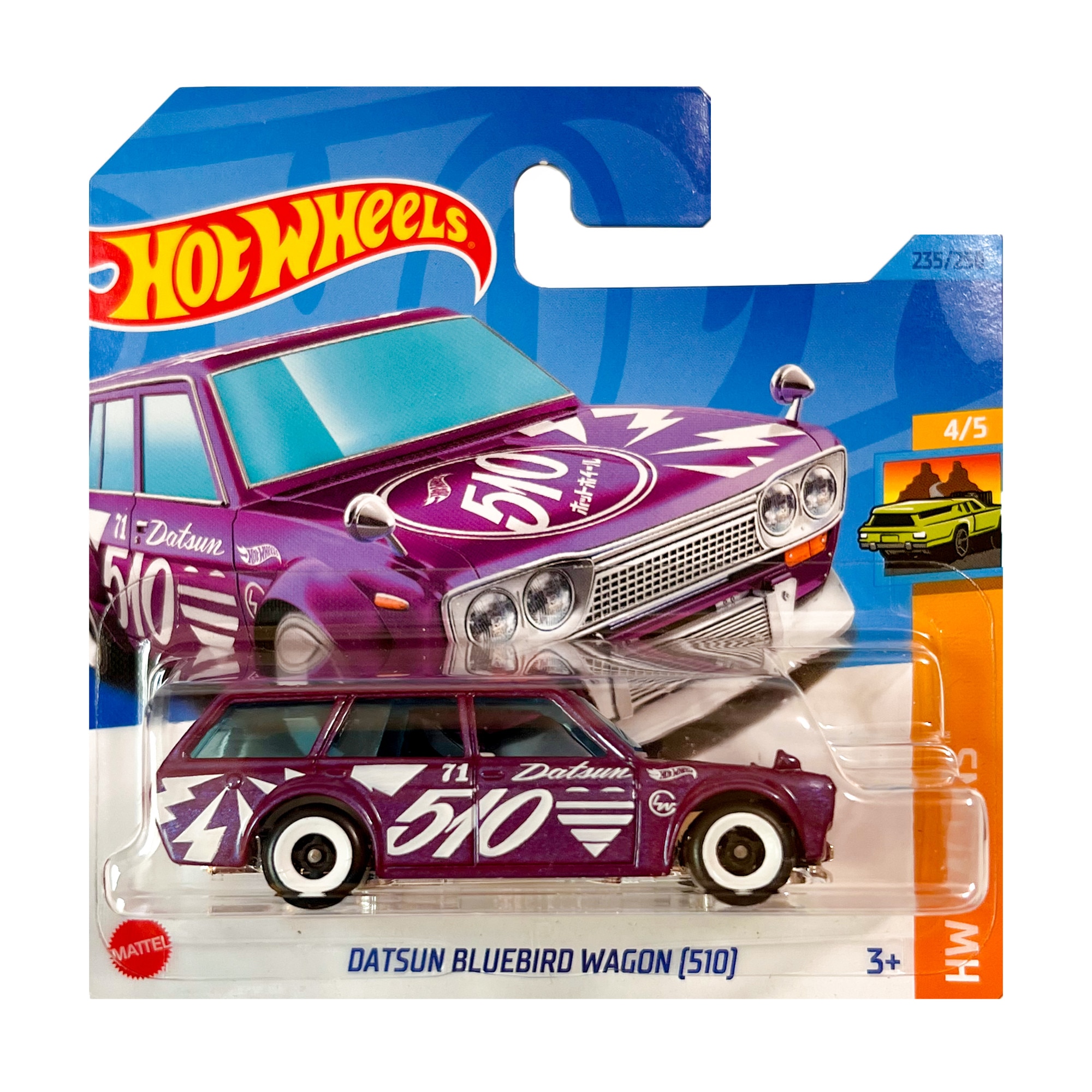 Masinuta metalica Hot Wheels, Datsun Bluebird Wagon 510, 1:64, Mov