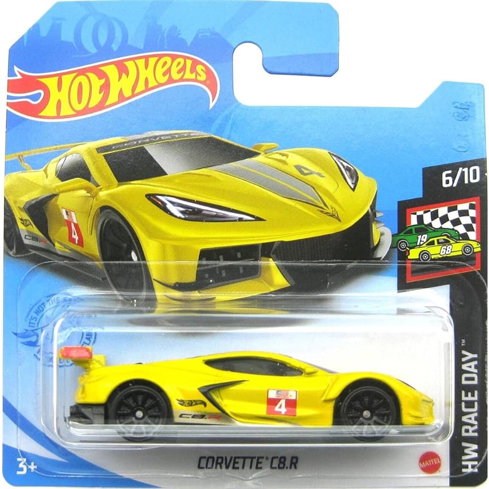 Masinuta Metalica Hot Wheels Corvette C8.R, Colectia 2021, Galben, 1:64