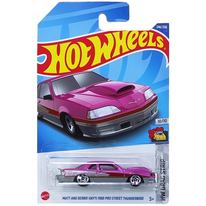 Masinuta Metalica Hot Wheels, 1988 Drag Pro Street Thunderbird, Roz, 1:64