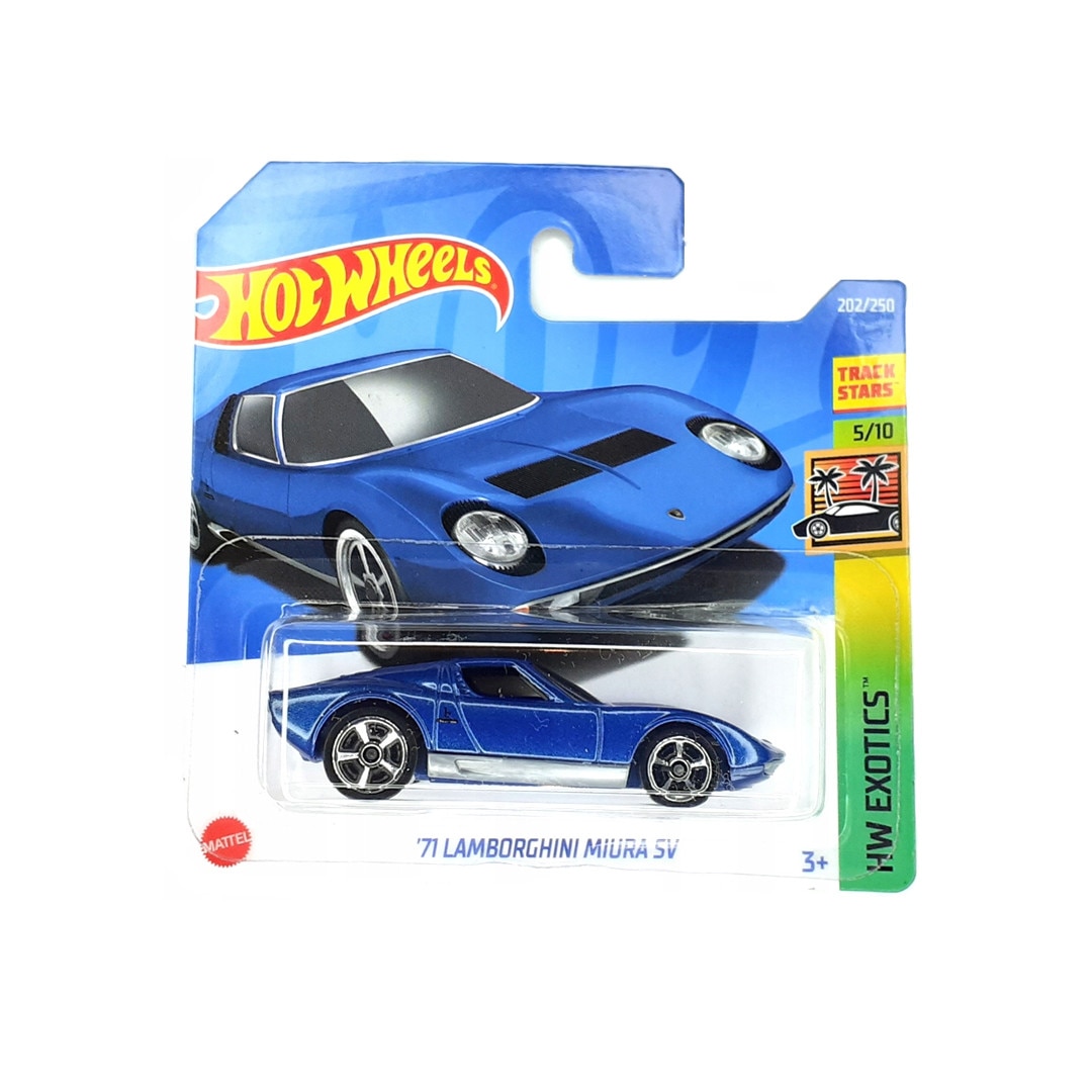 Masinuta Metalica Hot Wheels, 1971 Lamborghini Miura SV, Albastru, 1:64