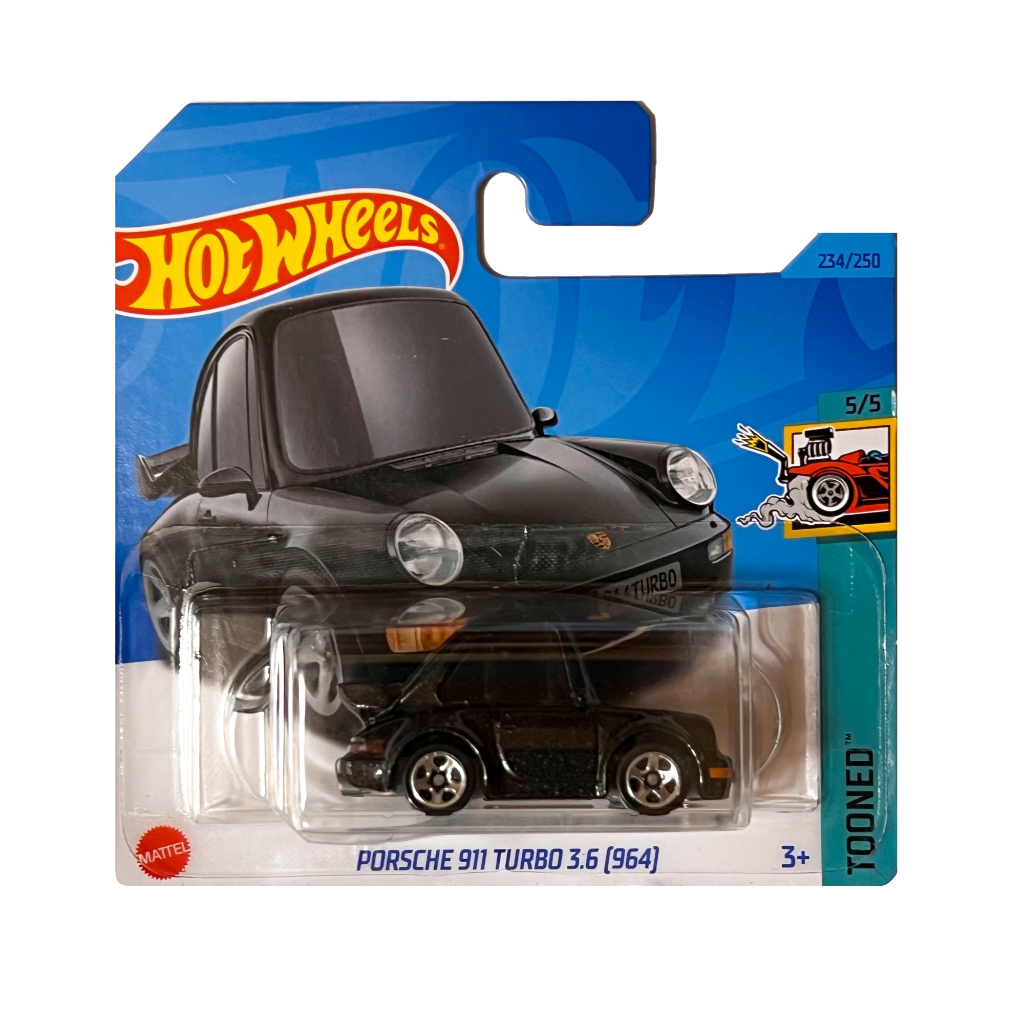 Masinuta metalica Hot Wheels, Porsche 911 Turbo 3.6 Tooned, 1:64, Negru