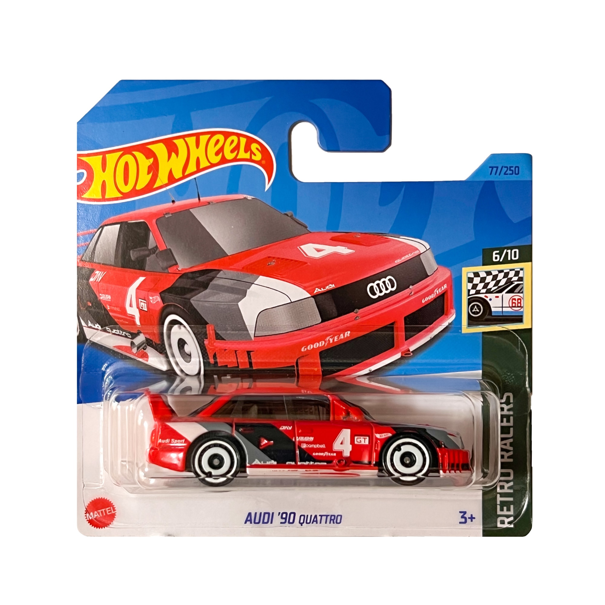 Masinuta metalica Hot Wheels, Audi '90 Quattro, 1:64, Rosu