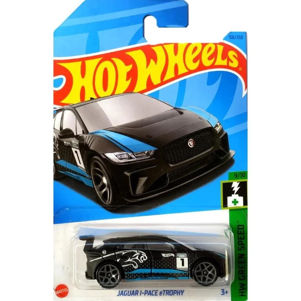 Masinuta Metalica Hot Wheels, Jaguar I-Pace eTrophy, 1:64, Negru