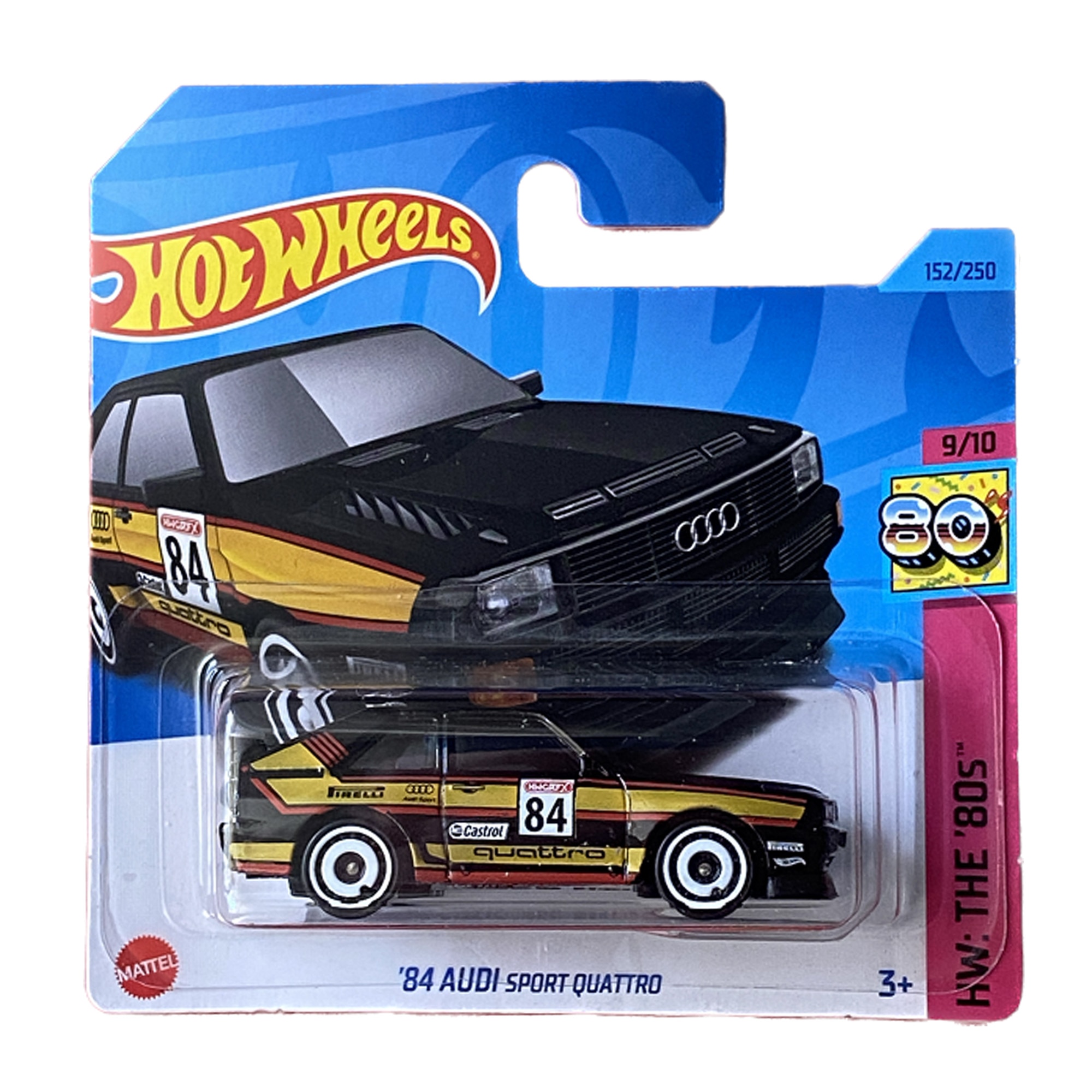 Masinuta metalica Hot Wheels, 84 Audi Sport Quattro, 1:64, Negru