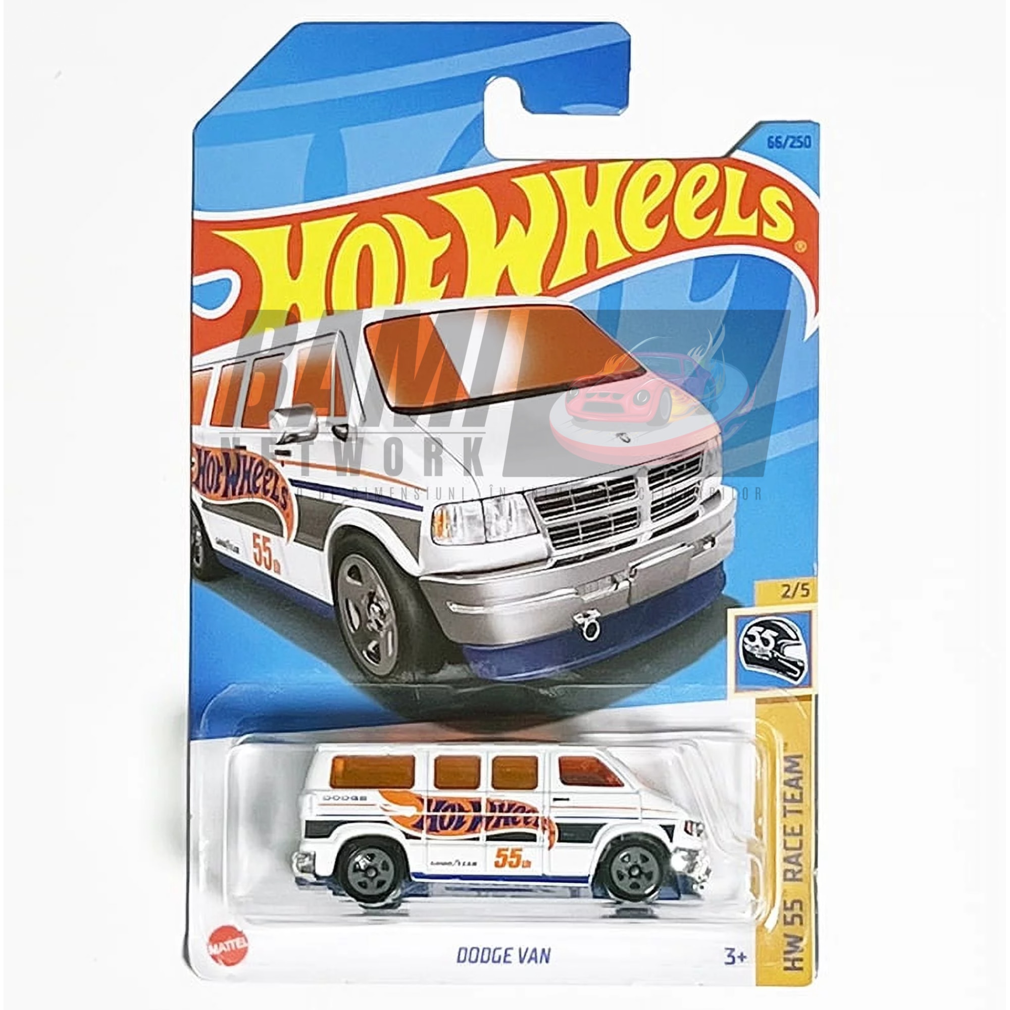 Masinuta Metalica Hot Wheels Dodge Van, Colectia 2023, Alb, 1:64