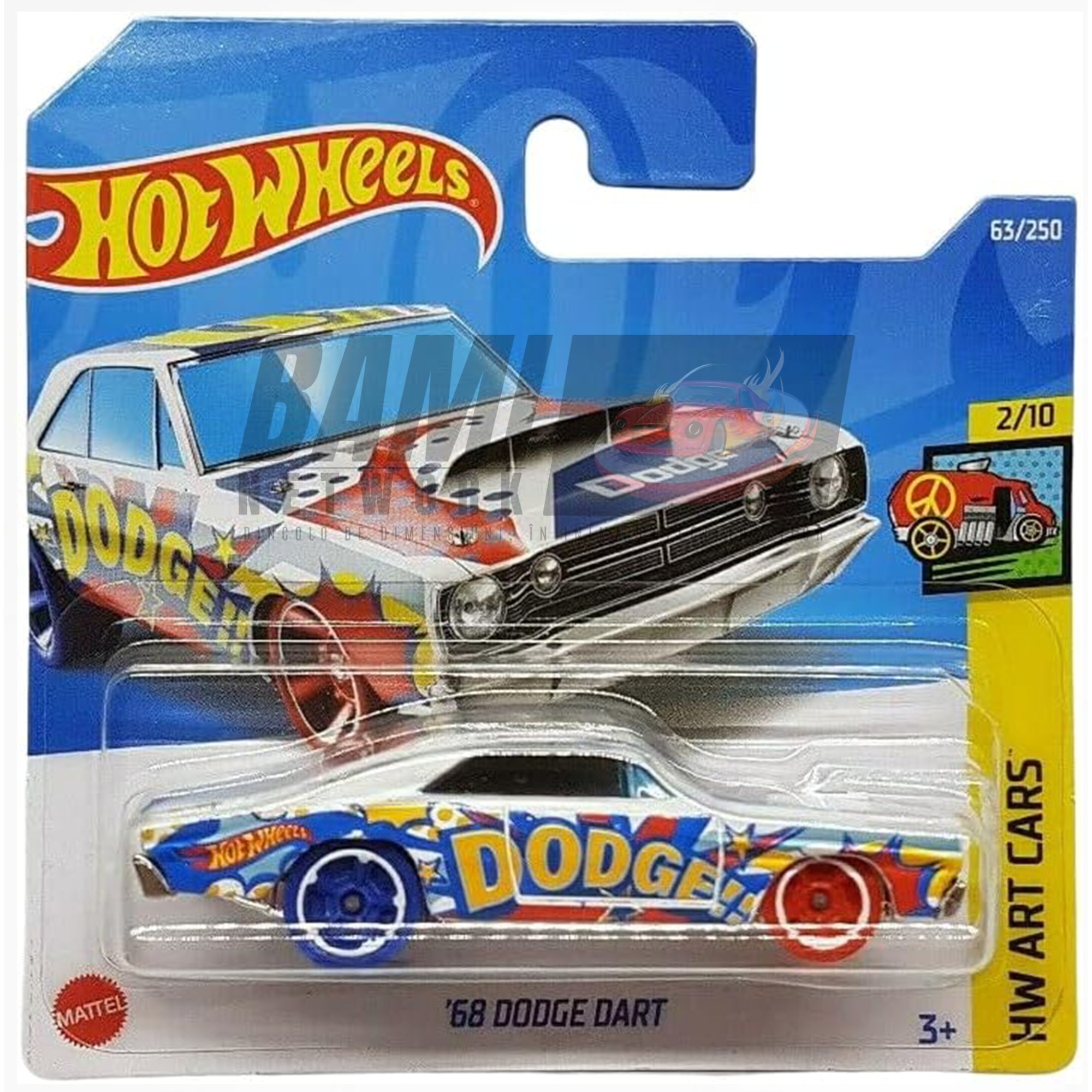 Masinuta Metalica Hot Wheels '68 Dodge Dart, Colectia 2022, Multicolor, 1:64