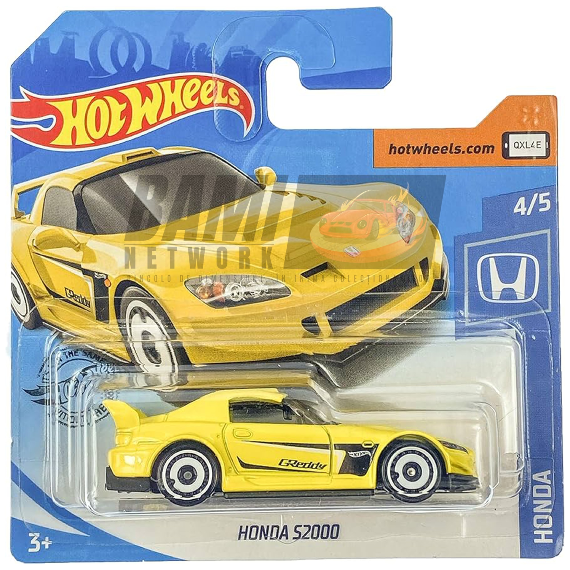 Masinuta Metalica Hot Wheels Honda S2000, Colectia 2020, Galben, 1:64