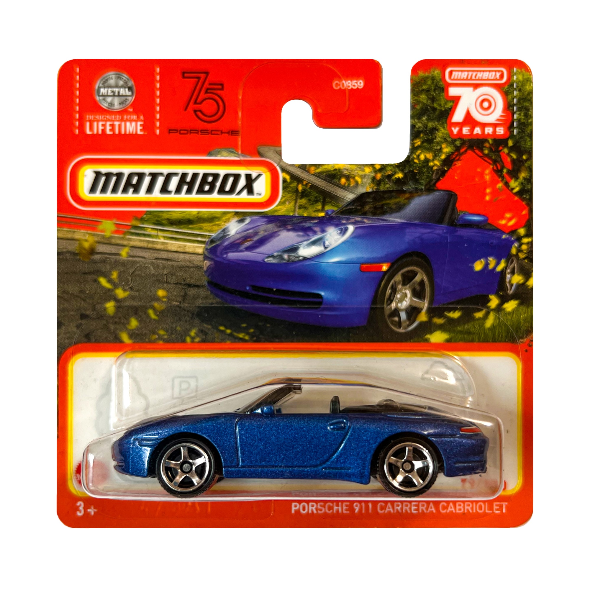 Masinuta metalica Matchbox, Porsche 911 Carrera Cabriolet, 1:64, Albastru