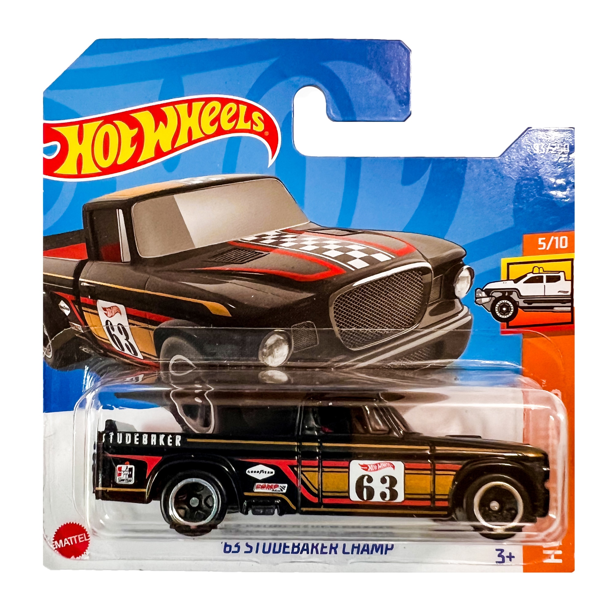 Masinuta metalica Hot Wheels, '63 Studebaker Champ, 1:64, Negru