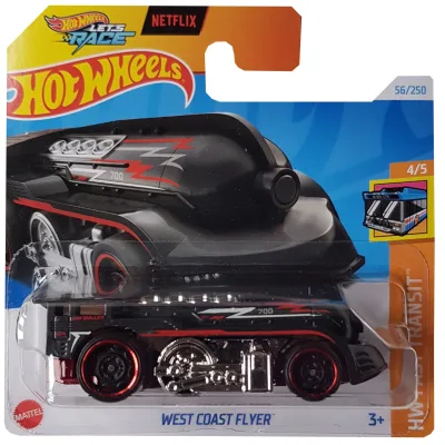 Masinuta metalica Hot Wheels, West Coast Flyer, Black, 1:64