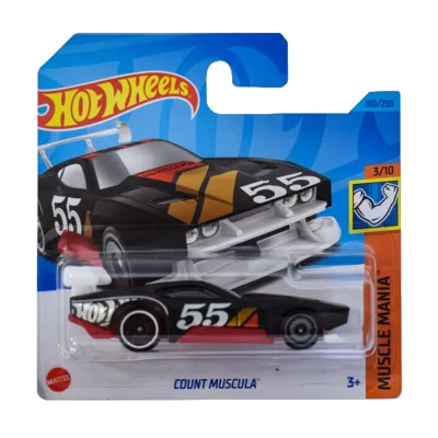 Masinuta metalica Hot Wheels, Count Muscula, 1:64, Negru