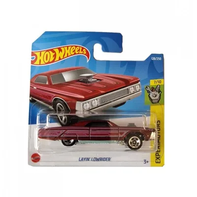 Masinuta metalica Hot Wheels, Layin Lowrider, Visiniu, Scara 1:64