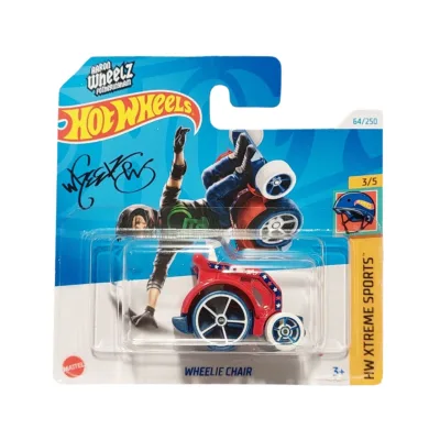 Masinuta Metalica Hot Wheels, Wheelie Chair, Colectia HW Xtreme Sports - Editia 2024, Rosu, 1:64