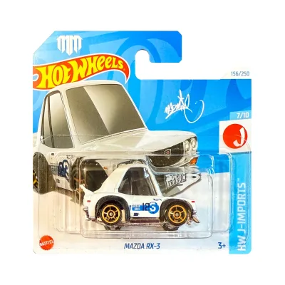 Masinuta Metalica Hot Wheels, Mazda RX-3 Tooned, 1:64, Alb