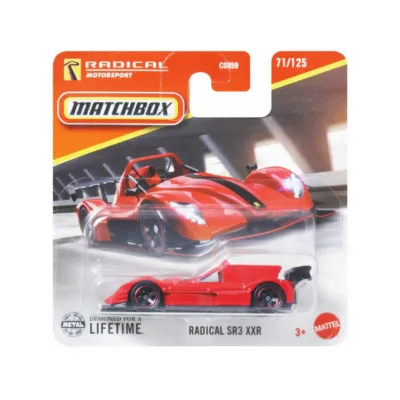 Masinuta Matchbox Radical SR3 XXR, rosu, scara 1/64 - model 2025